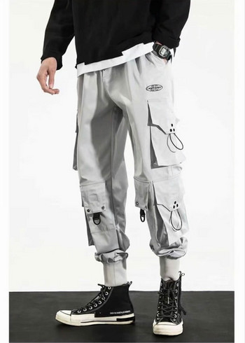 Κλασικό Streetwear Hip Hop Joggers Ανδρικές κορδέλες Cargo Παντελόνι Τσέπες Track Tactical Casual Αντρικό Παντελόνι Φούτερ K117