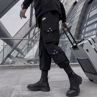 Klasična ulična odjeća Hip Hop Joggers Muške vrpce Cargo hlače Džepovi Taktičke ležerne muške hlače Trenirka K117