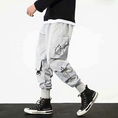 Klasična ulična odjeća Hip Hop Joggers Muške vrpce Cargo hlače Džepovi Taktičke ležerne muške hlače Trenirka K117