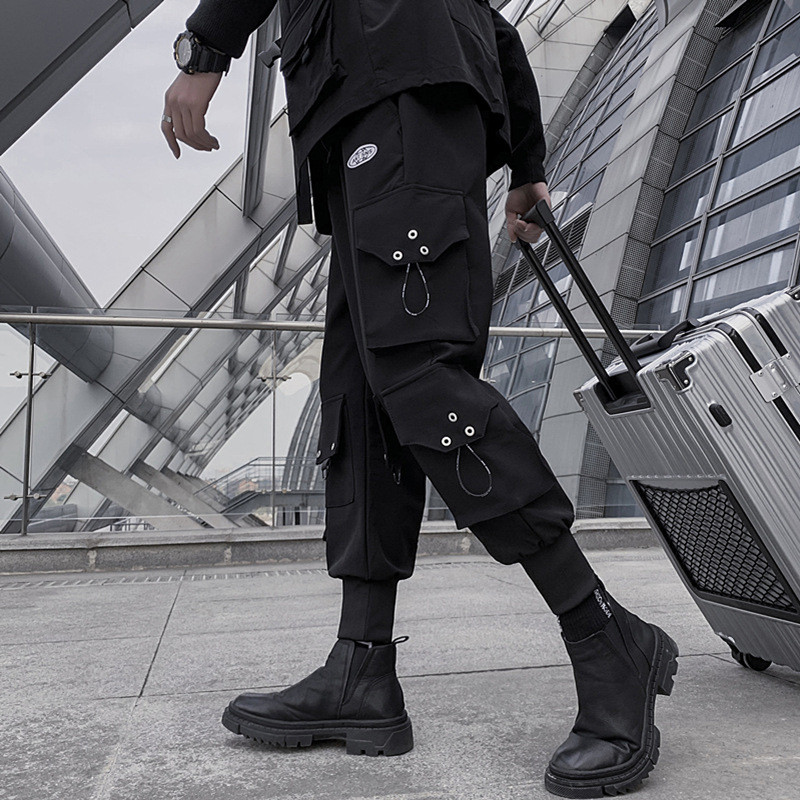 Klasična ulična odjeća Hip Hop Joggers Muške vrpce Cargo hlače Džepovi Taktičke ležerne muške hlače Trenirka K117