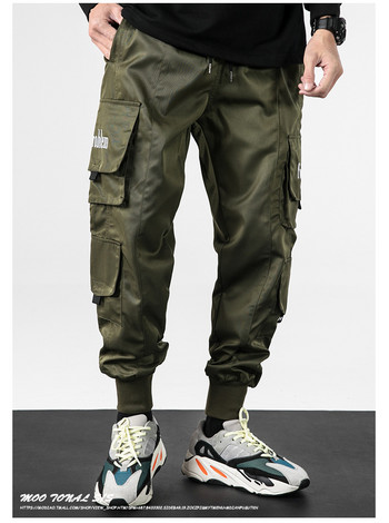 Κλασικό Streetwear Hip Hop Joggers Ανδρικές κορδέλες Cargo Παντελόνι Τσέπες Track Tactical Casual Αντρικό Παντελόνι Φούτερ K161