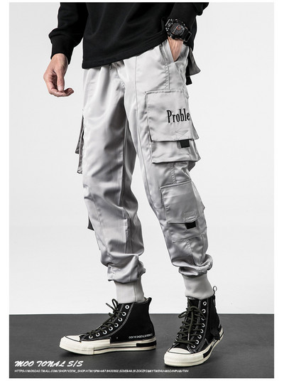 Klassikalised tänavariided Hip Hop Jooksjad Meeste Kirjalindid Kaubapüksid Taskud Trakk-taktikalised vabaaja püksid meeste dressipüksid K161