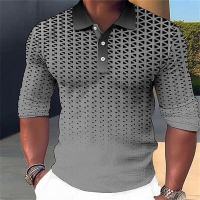 Μόδα ανδρικό πουκάμισο πόλο 3d εμπριμέ πουκάμισα Casual Hblouse καλοκαιρινά ρούχα Υπερμεγέθη ανδρικά μπλουζάκια αναπνεύσιμα μακρυμάνικα Νέο μπλουζάκι πόλο