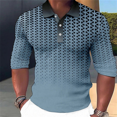 Μόδα ανδρικό πουκάμισο πόλο 3d εμπριμέ πουκάμισα Casual Hblouse καλοκαιρινά ρούχα Υπερμεγέθη ανδρικά μπλουζάκια αναπνεύσιμα μακρυμάνικα Νέο μπλουζάκι πόλο