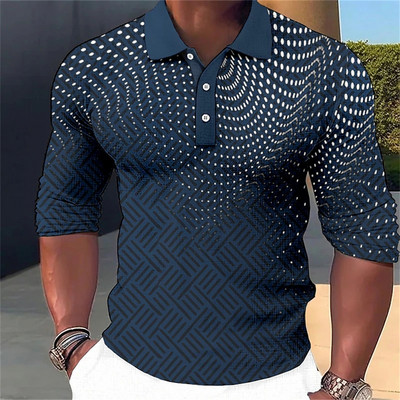 Μόδα ανδρικό πουκάμισο πόλο 3d εμπριμέ πουκάμισα Casual Hblouse καλοκαιρινά ρούχα Υπερμεγέθη ανδρικά μπλουζάκια αναπνεύσιμα μακρυμάνικα Νέο μπλουζάκι πόλο