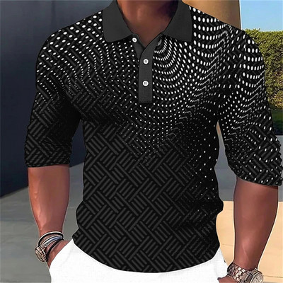 Μόδα ανδρικό πουκάμισο πόλο 3d εμπριμέ πουκάμισα Casual Hblouse καλοκαιρινά ρούχα Υπερμεγέθη ανδρικά μπλουζάκια αναπνεύσιμα μακρυμάνικα Νέο μπλουζάκι πόλο