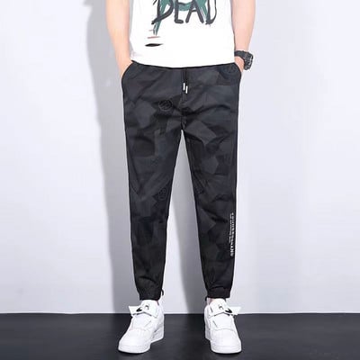 Klassikaline tänavariietus vabaaja meeste paelad haarem sörkkirjaga püksid meestele Slim Fit kevadpüksid mitme taskuga naiste püksid T12