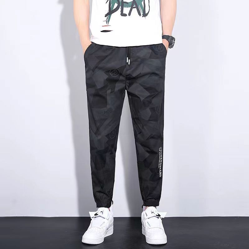 Klassikaline tänavariietus vabaaja meeste paelad haarem sörkkirjaga püksid meestele Slim Fit kevadpüksid mitme taskuga naiste püksid T12