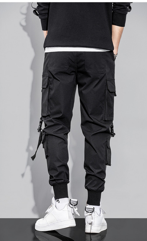 Klasična ulična odjeća Hip Hop Joggers Muške vrpce Cargo hlače Džepovi Taktičke ležerne muške hlače Trenirka K199