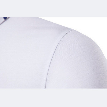 Ανδρικά ρούχα Νέα μπλουζάκια πόλο Business Casual μονόχρωμα μακρυμάνικα που αναπνέουν