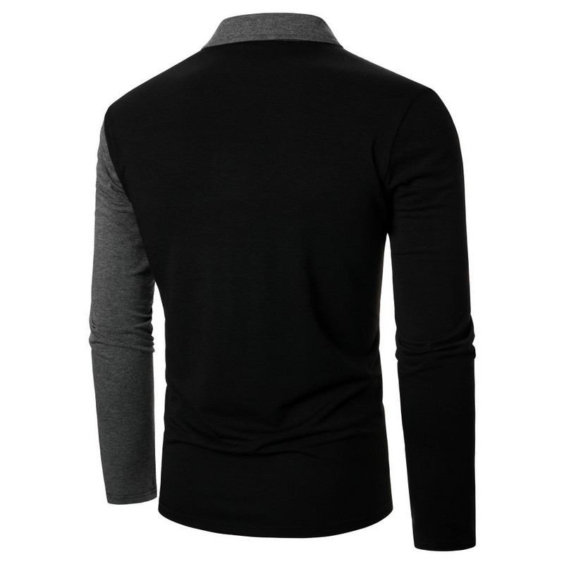 Meeste polosärk sügistalvine pikkade varrukatega, värvide sobivus Meeste särk vabaaja ärispordi tänavarõivad Meeste top meeste polosärk