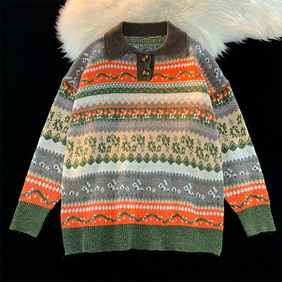 Retro pulloverid Meeste Isiklik Disain Nägus High Street kudumid Kõik sobivad lahedad kampsun Ulzzang Harajuku vabaaja unisex stiilne