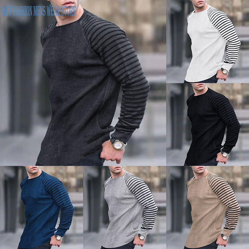 Pulover s printom slova na vafle Muška odjeća Pletena košulja dugih rukava Muški uski ležerni sportski top Muški pleteni pulover