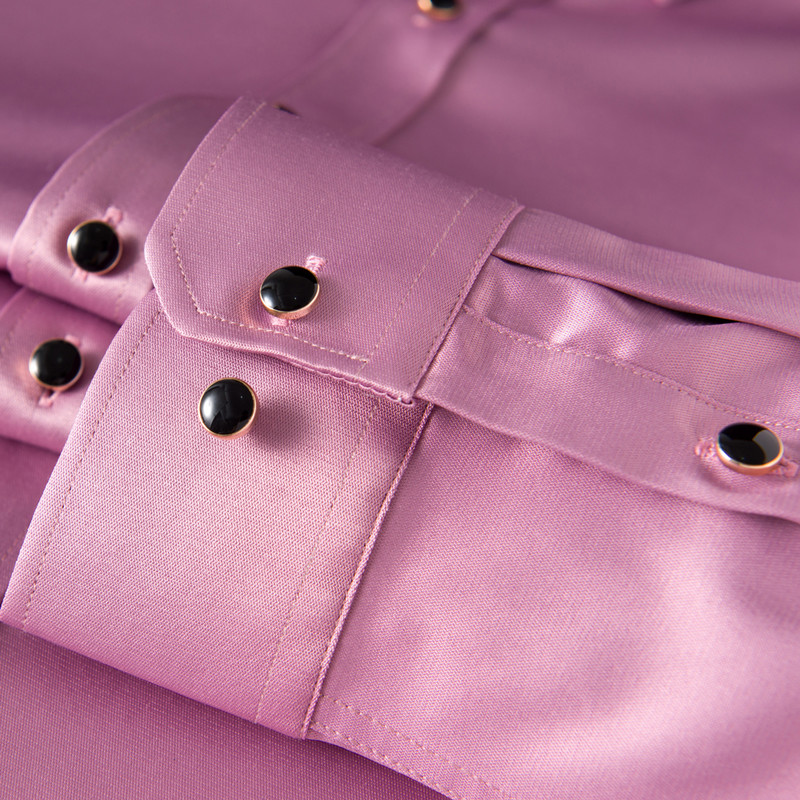 Muška svečana košulja s dijamantima za zabavu i ples bez džepova, dugih rukava, rastezljive, svilenkaste ležerne košulje bez bora