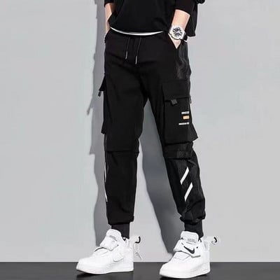 Κλασικό Streetwear Casual Παντελόνι Ανδρικές Κορδέλες Χαρέμ Παντελόνι Τζόκινγκ Ανδρικό Ανοιξιάτικο Παντελόνι Cargo με πολλές τσέπες Γυναικείο παντελόνι J95