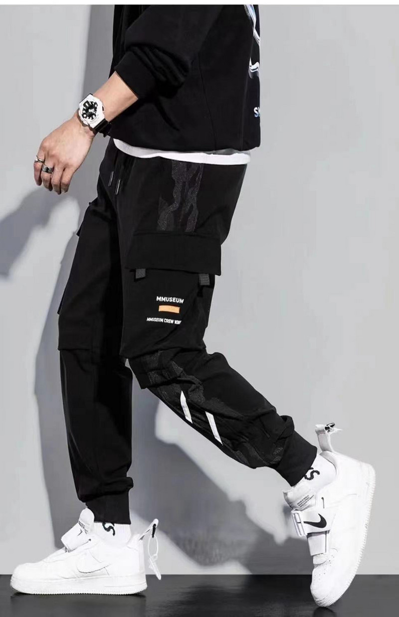 Κλασικό Streetwear Casual Παντελόνι Ανδρικές Κορδέλες Χαρέμ Παντελόνι Τζόκινγκ Ανδρικό Ανοιξιάτικο Παντελόνι Cargo με πολλές τσέπες Γυναικείο παντελόνι J95