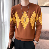 Πλεκτό πουλόβερ φθινοπώρου και χειμώνα Ανδρικά Χαλαρά ιαπωνικά ρετρό κινούμενα σχέδια Αντρική τάση μόδας Μόδα Casual Harajuku πουλόβερ D175