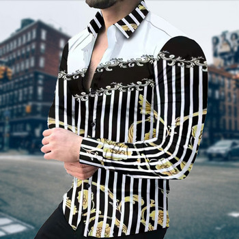 Луксозно мъжко облекло Ежедневна модна риза с принт на зебра Дизайнерска едноредна жилетка с дълъг ръкав за домашно парти
