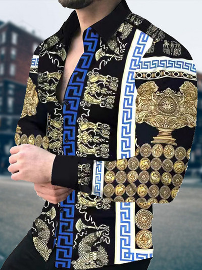 Πολυτελή ανδρικά ρούχα Casual fashion Zebra print πουκάμισο Home Party Prom Designer μονόστηθο Ζακέτα με μακρυμάνικο πουκάμισο