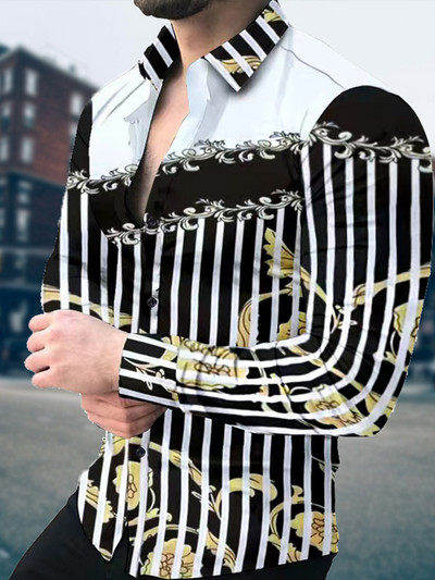 Πολυτελή ανδρικά ρούχα Casual fashion Zebra print πουκάμισο Home Party Prom Designer μονόστηθο Ζακέτα με μακρυμάνικο πουκάμισο