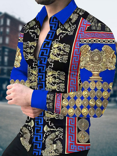 Πολυτελή ανδρικά ρούχα Casual fashion Zebra print πουκάμισο Home Party Prom Designer μονόστηθο Ζακέτα με μακρυμάνικο πουκάμισο