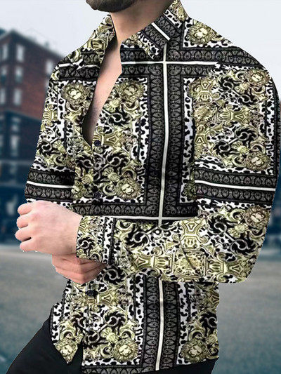 Πολυτελή ανδρικά ρούχα Casual fashion Zebra print πουκάμισο Home Party Prom Designer μονόστηθο Ζακέτα με μακρυμάνικο πουκάμισο