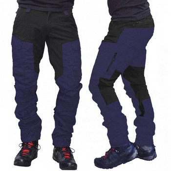 Ежедневни мъжки модни цветни блокове с множество джобове Спортни дълги карго панталони Работни панталони за мъже