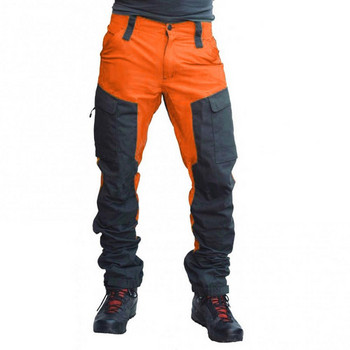 Ανδρικό ανδρικό μπλοκ χρώματος μόδας με πολλές τσέπες Αθλητικό μακρύ παντελόνι Cargo Ανδρικό παντελόνι εργασίας