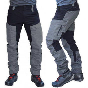 Ανδρικό ανδρικό μπλοκ χρώματος μόδας με πολλές τσέπες Αθλητικό μακρύ παντελόνι Cargo Ανδρικό παντελόνι εργασίας