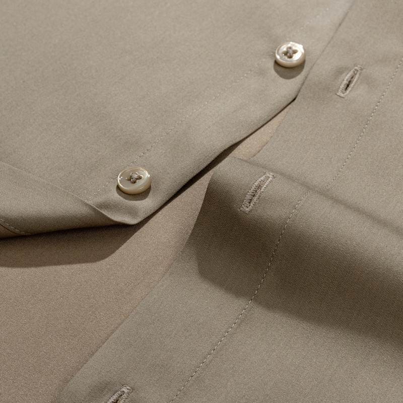 Ανδρικό πουκάμισο με ελαστικό μεταξένιο μονόχρωμο φόρεμα από μπαμπού χωρίς τσέπη, μακρυμάνικο, τυπική εφαρμογή χωρίς ρυτίδες Business Classic πουκάμισο