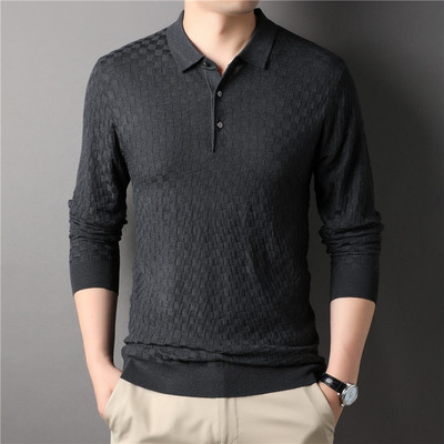 Ανδρικό λεπτό πλεκτό πουλόβερ με μακρυμάνικο φθινοπωρινό κλασικό στυλ Επαγγελματικό πουλόβερ πουλόβερ με ζακέτα Ανδρικά επώνυμα ρούχα