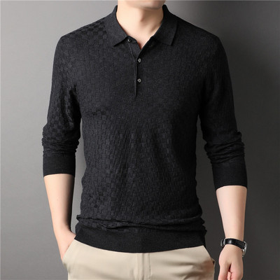 Ανδρικό λεπτό πλεκτό πουλόβερ με μακρυμάνικο φθινοπωρινό κλασικό στυλ Επαγγελματικό πουλόβερ πουλόβερ με ζακέτα Ανδρικά επώνυμα ρούχα