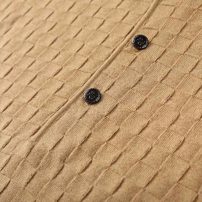 Ανδρικό λεπτό πλεκτό πουλόβερ με μακρυμάνικο φθινοπωρινό κλασικό στυλ Επαγγελματικό πουλόβερ πουλόβερ με ζακέτα Ανδρικά επώνυμα ρούχα