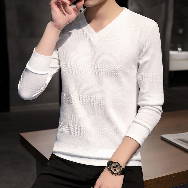 2023. aasta talv, uued meeste V-kaelusega kampsunid, mustad kaubamärgiga kootud pulloverid, meeste ühevärvilised vabaaja kampsunid, sügiskudumid Y738