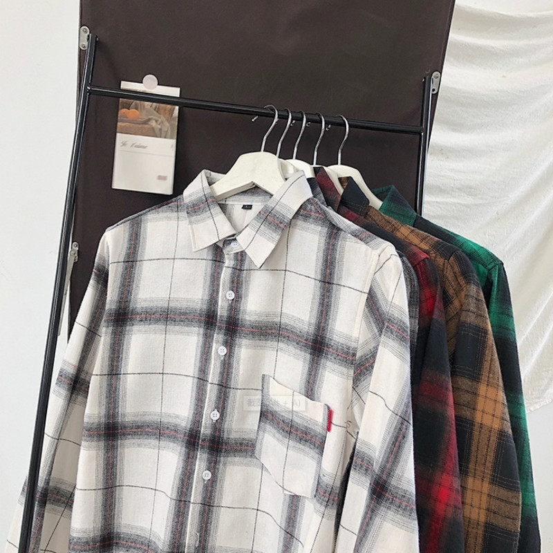 Nova proljetna crvena crna karirana košulja dugih rukava, muške uske pamučne ležerne košulje, muška odjeća, kaput, modni brend M-3XL