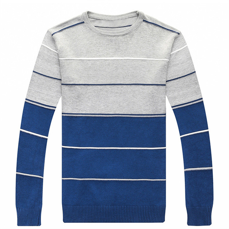Φθινοπωρινή χειμερινή μόδα Ριγέ Ανδρικά πουλόβερ Slim Fit Casual Πουλόβερ Ανδρικά Πλεκτά Πουλόβερ O Λαιμός Πλεκτά Πουλόβερ Ανδρικά Ρούχα