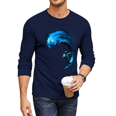 New Space Surfing Long T-Shirt Μπλουζάκι μπλουζάκι αστείο μπλουζάκι ανδρικό μπλουζάκι