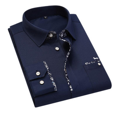 Uus Kevadsuvi Sügis Meeste moodne pluus pikkade varrukatega vabaajaprintiga Harmonti pluusid tikandid Turn Down Collar Blaine`i särgid