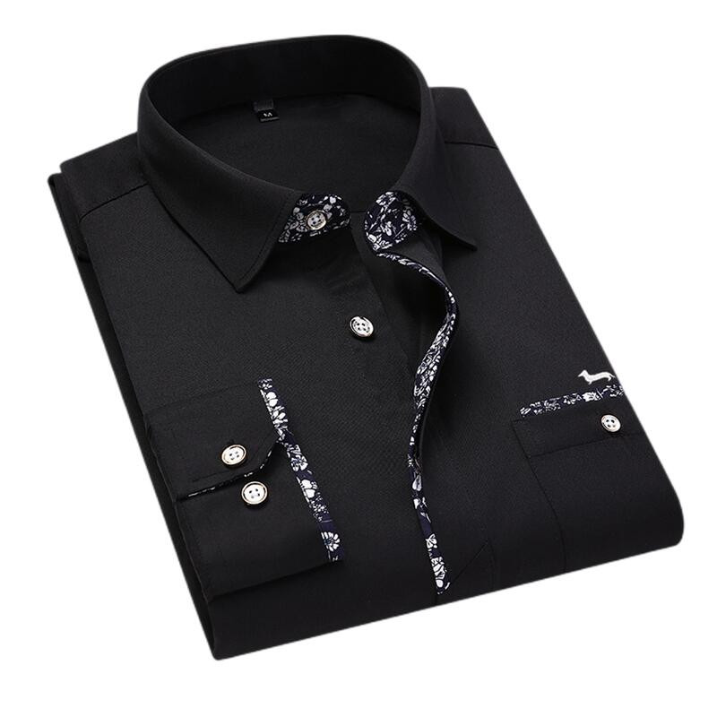 Uus Kevadsuvi Sügis Meeste moodne pluus pikkade varrukatega vabaajaprintiga Harmonti pluusid tikandid Turn Down Collar Blaine`i särgid