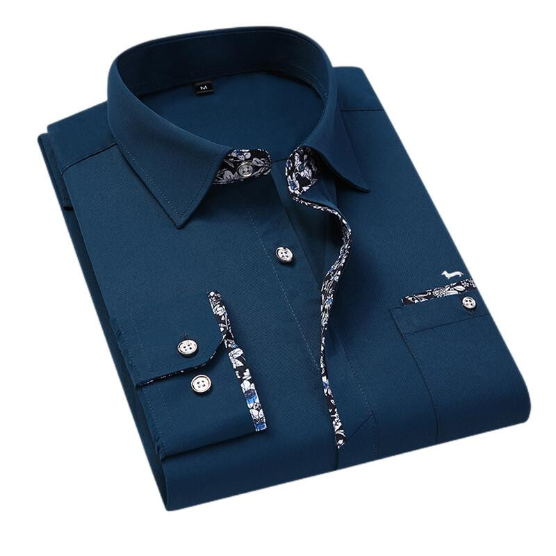 Uus Kevadsuvi Sügis Meeste moodne pluus pikkade varrukatega vabaajaprintiga Harmonti pluusid tikandid Turn Down Collar Blaine`i särgid