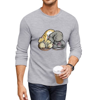 Uus Sleeping Pile of Pet Rots Pikk T-särk Pluus Esteetiline riietusgraafika T-särk Meeste T-särgid