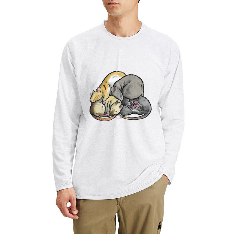 Uus Sleeping Pile of Pet Rots Pikk T-särk Pluus Esteetiline riietusgraafika T-särk Meeste T-särgid