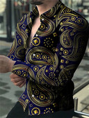 Geomeetrilised särgid Meeste moodne särk pikkade varrukatega Hawaii särgid Kuuba rannapluus Meeste riided Kolmemõõtmeline Camisas mees