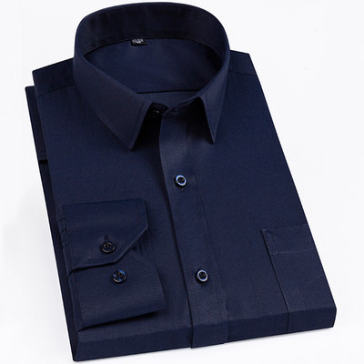 Klassikaline meeste ruuduline/triibuline sotsiaalkontori kleidi särk, ühe plaastriga tasku pikkade varrukatega ametlikud ärisärgid