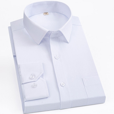 Klassikaline meeste ruuduline/triibuline sotsiaalkontori kleidi särk, ühe plaastriga tasku pikkade varrukatega ametlikud ärisärgid