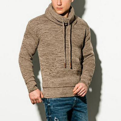 Püstikraega moodne kampsun meestele Sügis- ja talvetopid Soe vabaaja pikkade varrukatega alumine kampsun, nööriga pulloverid