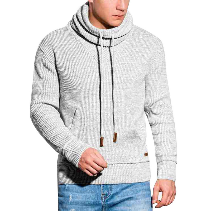 Püstikraega moodne kampsun meestele Sügis- ja talvetopid Soe vabaaja pikkade varrukatega alumine kampsun, nööriga pulloverid