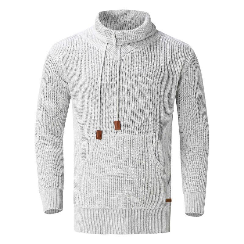 Püstikraega moodne kampsun meestele Sügis- ja talvetopid Soe vabaaja pikkade varrukatega alumine kampsun, nööriga pulloverid