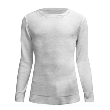 Ανδρικό μονόχρωμο ζεστό πουλόβερ μονόχρωμο πουλόβερ με στρογγυλή λαιμόκοψη Όμορφα χειμωνιάτικα πουλόβερ