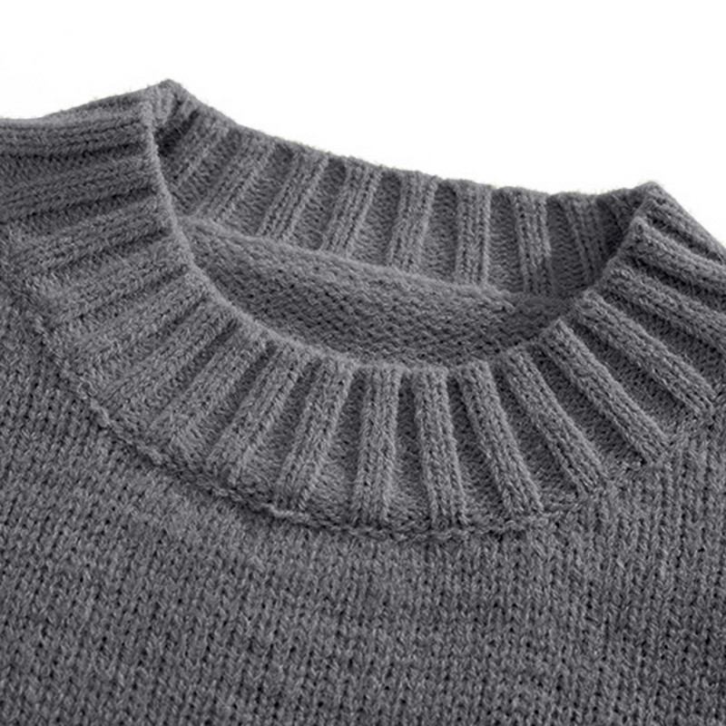 Ühevärviline meeste vabaaja pullover kampsun Splice pikkade varrukatega meeste rõivad ümara kaelusega pluus soe pehme mood uus kampsun